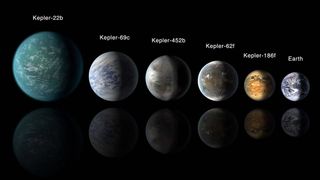 Comparison of confirmed super-Earth planets compared to the size of the Earth.