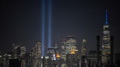 A view of the 'Tribute in Light' memorial in New York City 