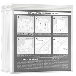 Instruction on the pack of a mattress encasement product