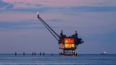 An oil rig off the shore of Fort Morgan, Alabama.