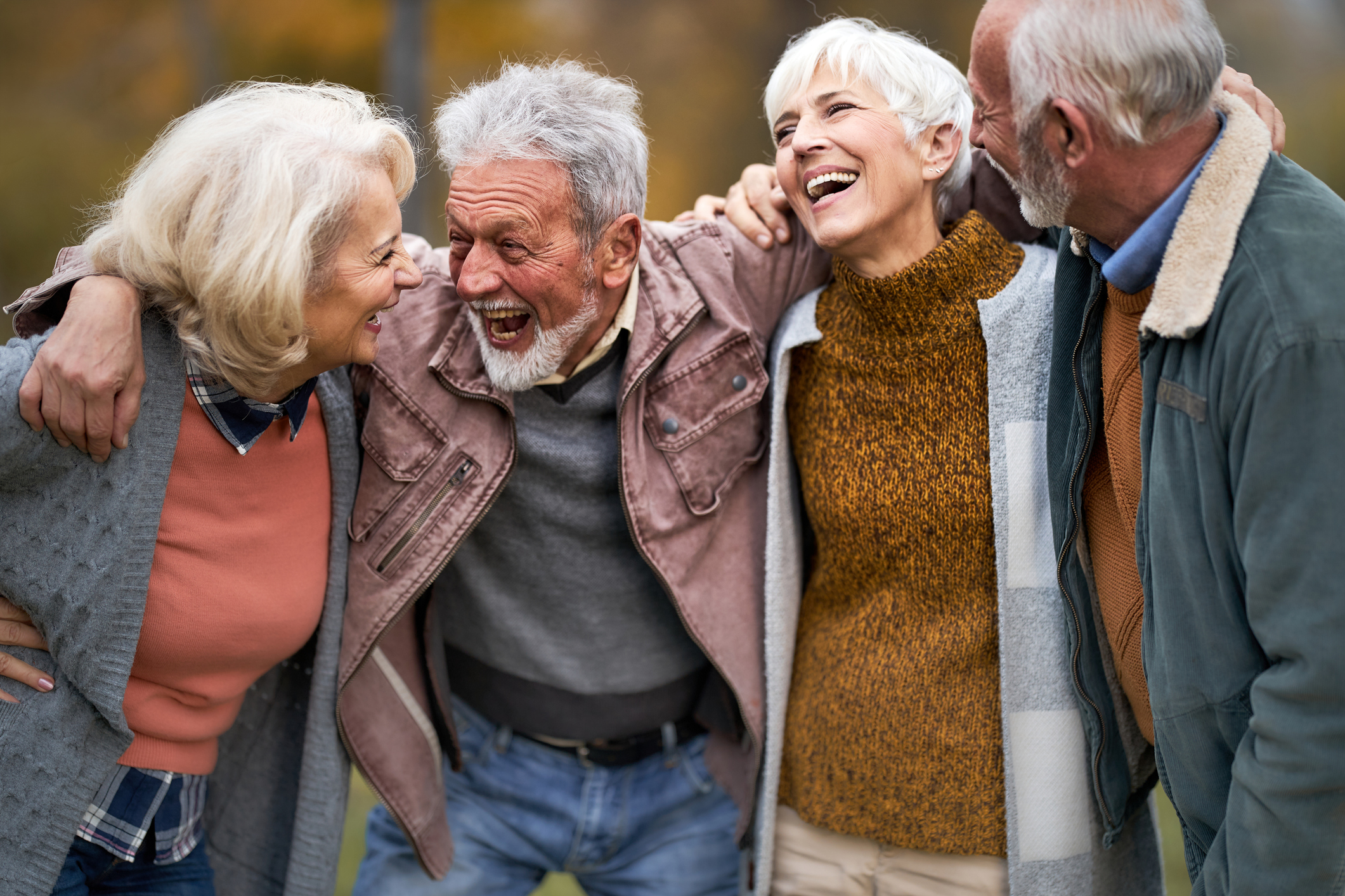 Older adults having a good time