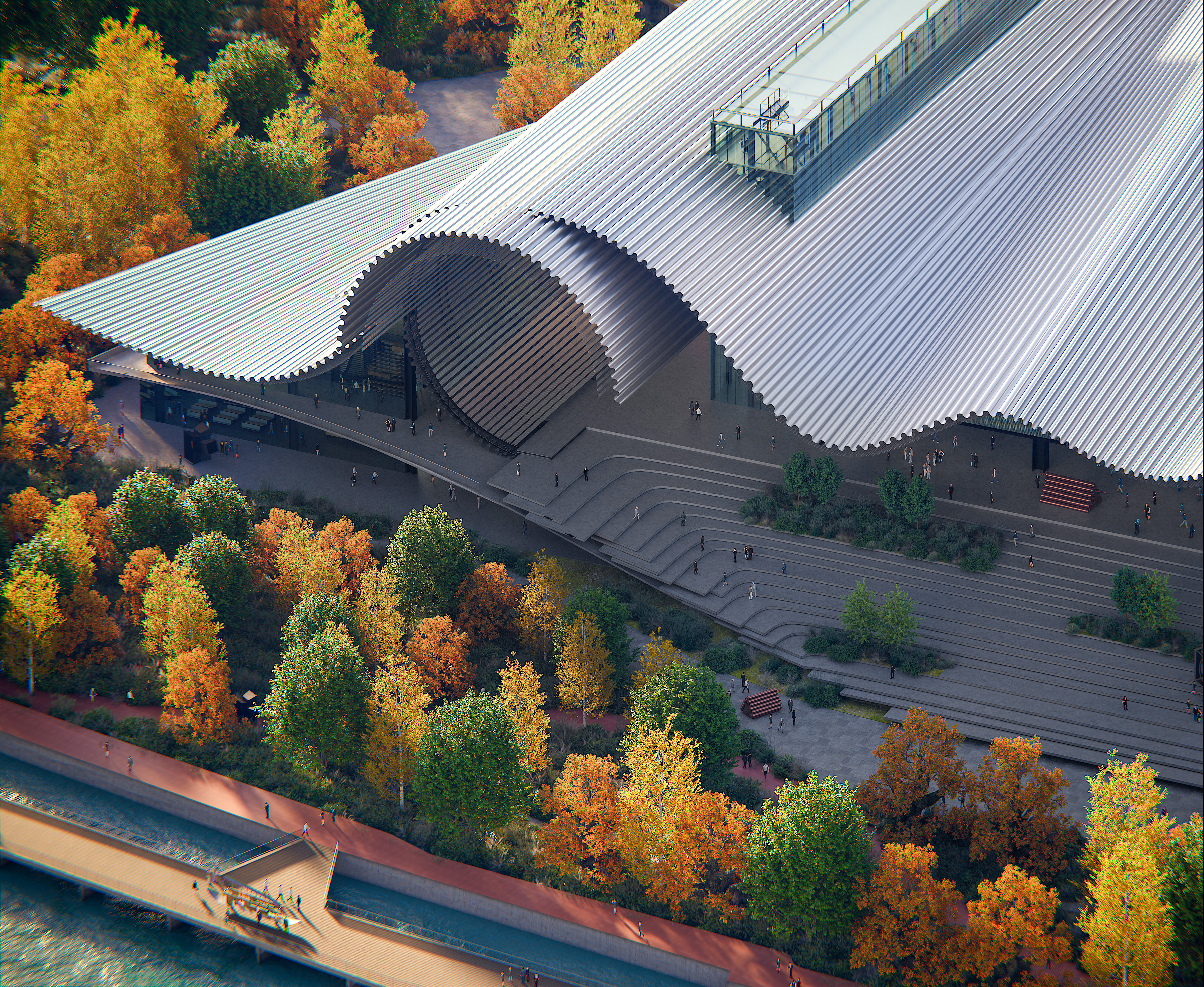 Shanghai Industrial Museum Competition design by Kengo Kuma