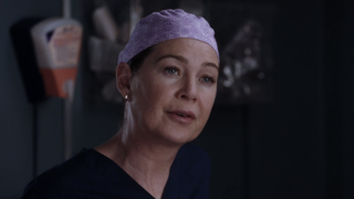Ellen Pompeo in Meredith's final episode of Grey's Anatomy