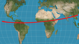 The current impact corridor of 2024 YT4 as calculated by Daniel Bamberger, Northolt Branch Observatories