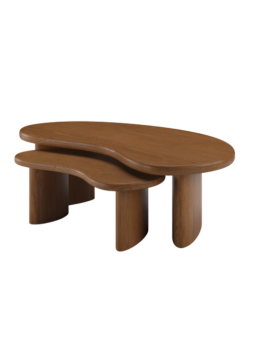Neah 49" Nesting Coffee Table Set - Smoked Oak