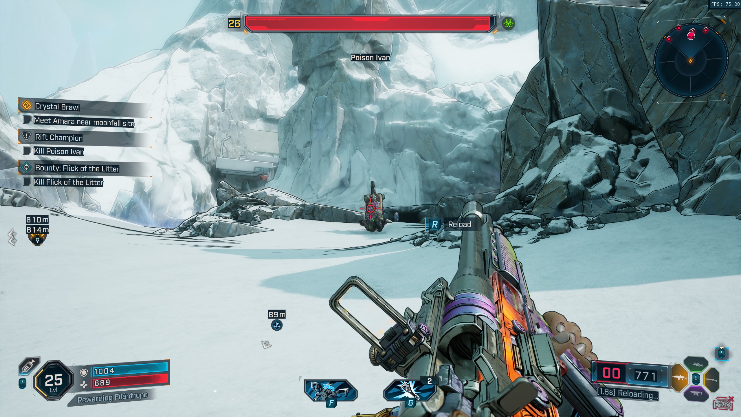 Borderlands 4 screenshot of the snow biome.