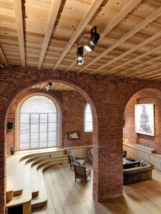 Brick arches of the converted loft