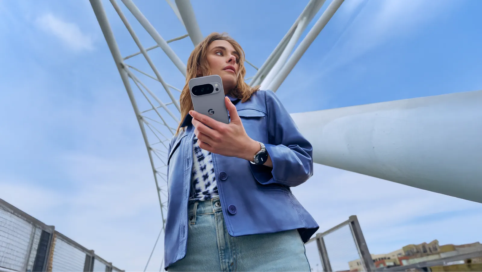 Woman holding Google Pixel