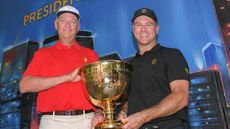 Davis Love III and Trevor Immelman pose with the Presidents Cup