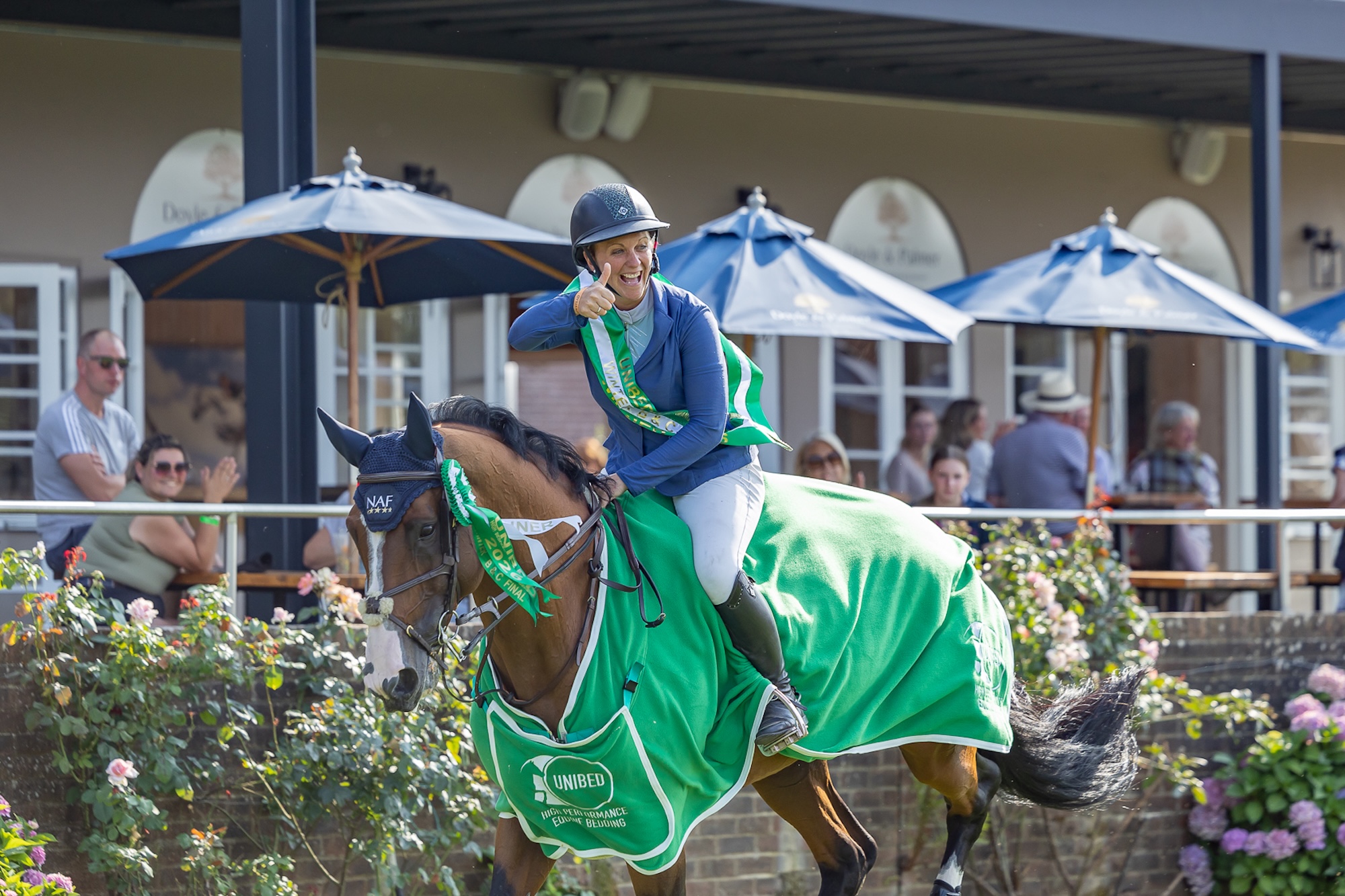 Gemma Stevens and Warrior Special on their lap of honour
