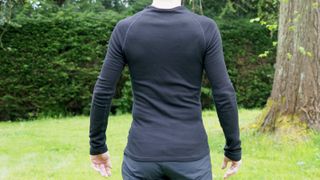 Man in black long-sleeved base layer
