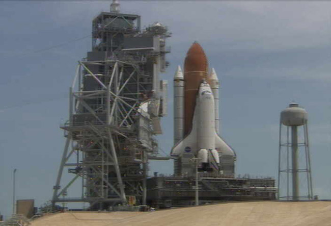 Space Shuttle Atlantis Returns to Launch Pad After Repairs