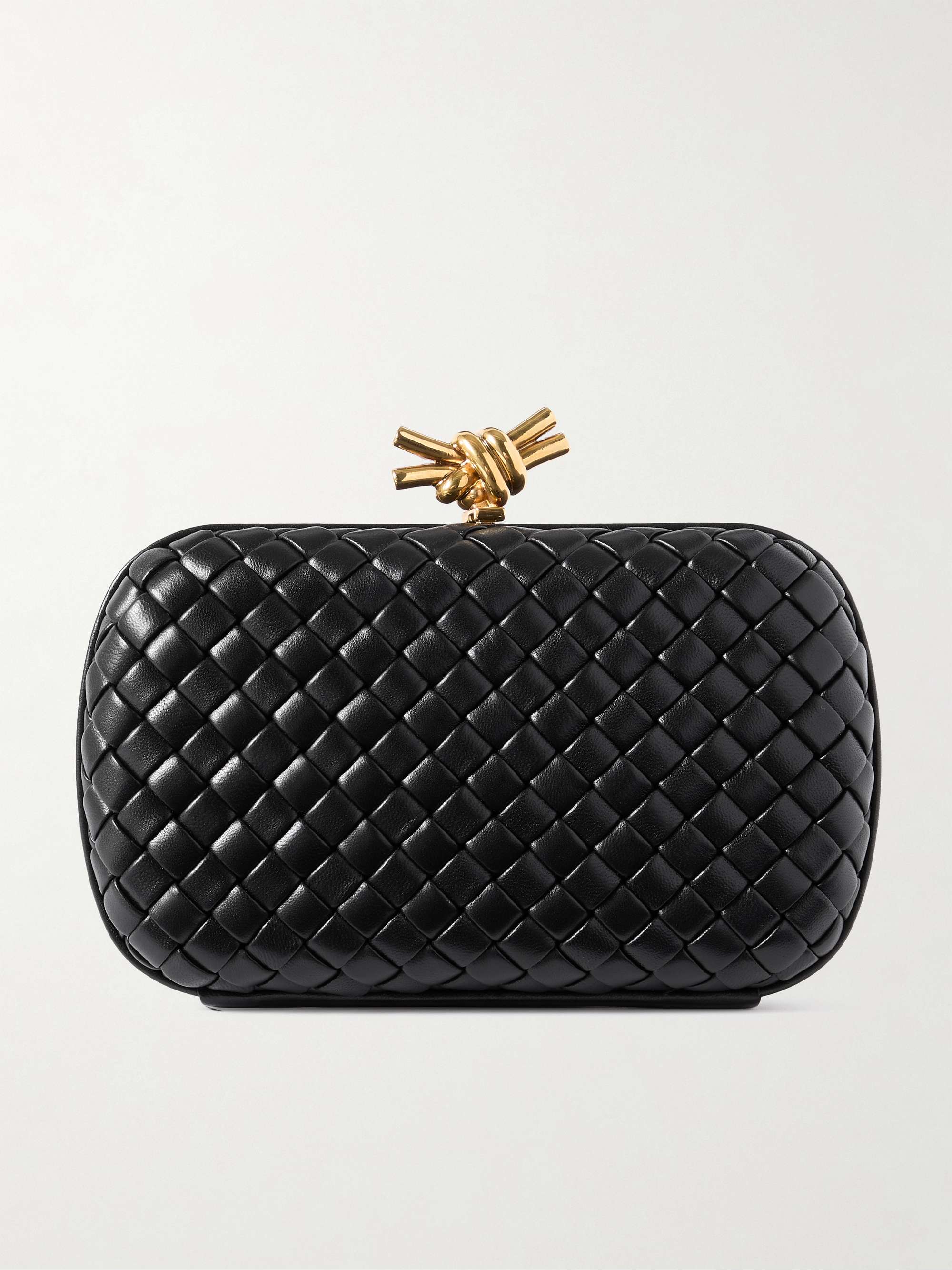 Knot Padded Intrecciato Leather Clutch