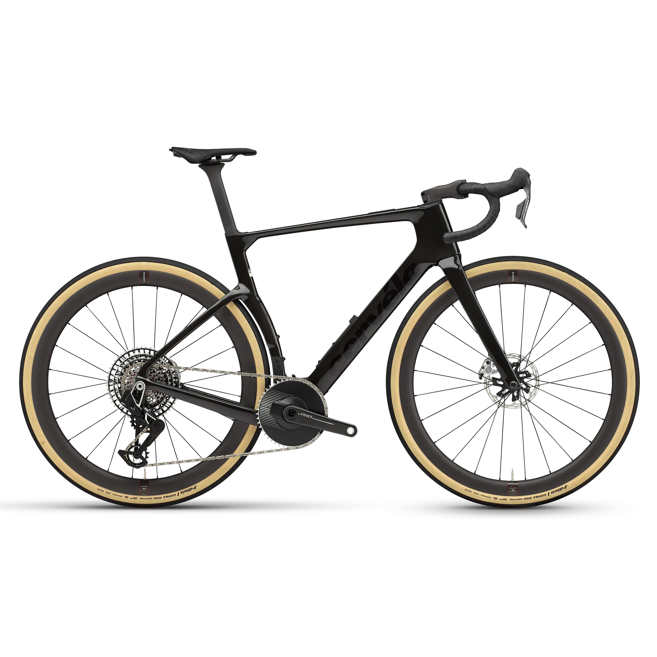 Cervelo Aspero-5 gravel bike in Black with tan tyres