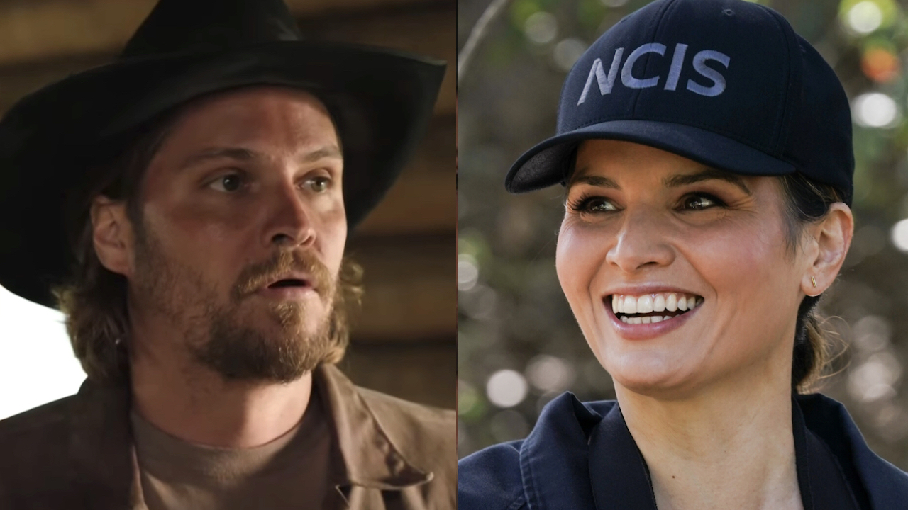 Side by side: Luke Grimes' Kayce Dutton in Yellowstone; Katrina Law in NCIS cap as Jessica Knight in NCIS Season 22