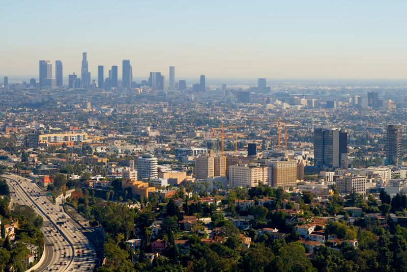 Los Angeles skyline and smog