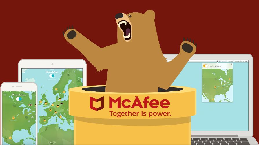 TunnelBear and McAfee logos