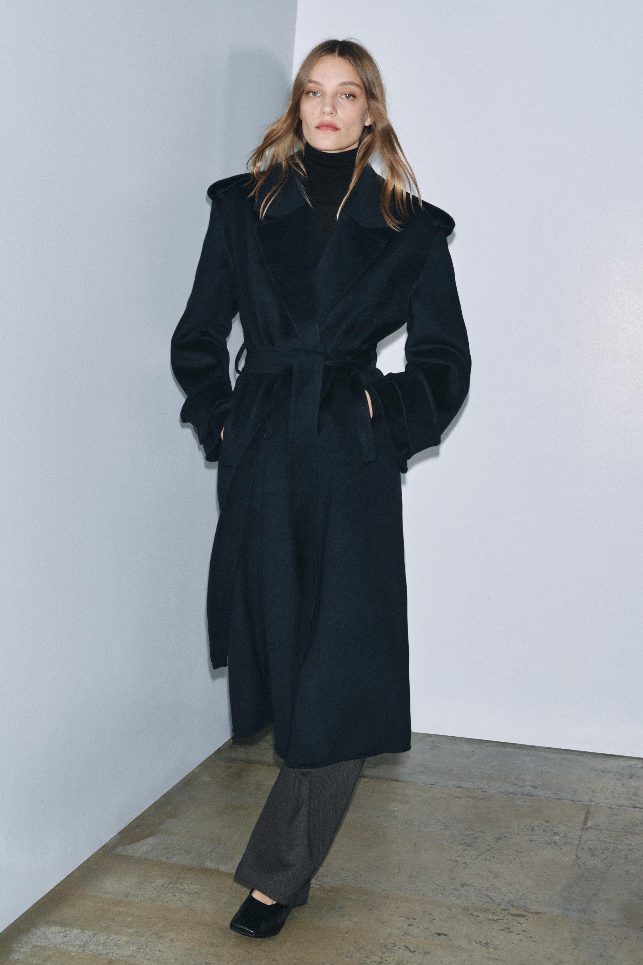 Long Wool Blend Coat Zw Collection Limited Edition
