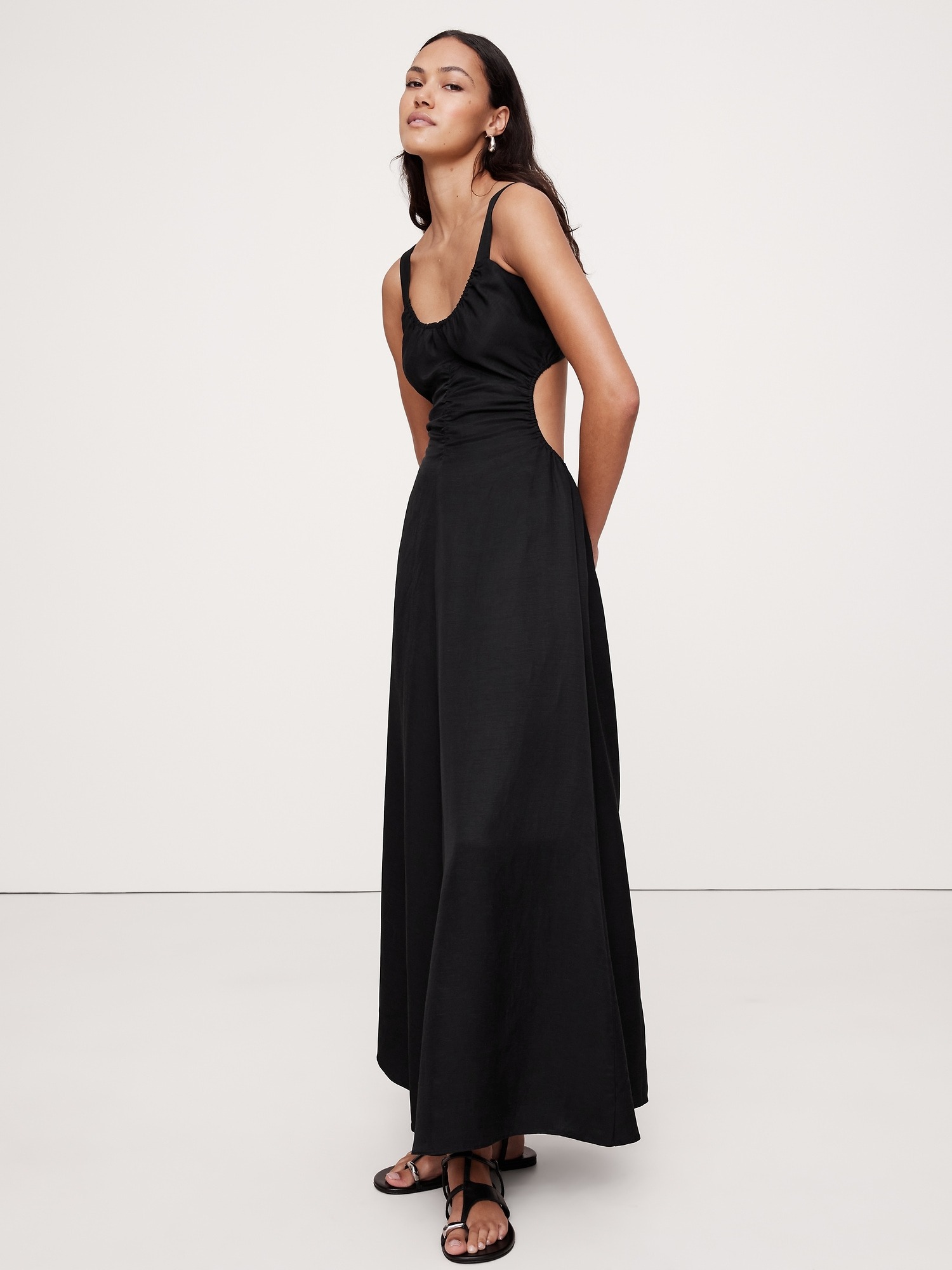 Banana Republic, Viscose-Linen Cut-Out Maxi Dress
