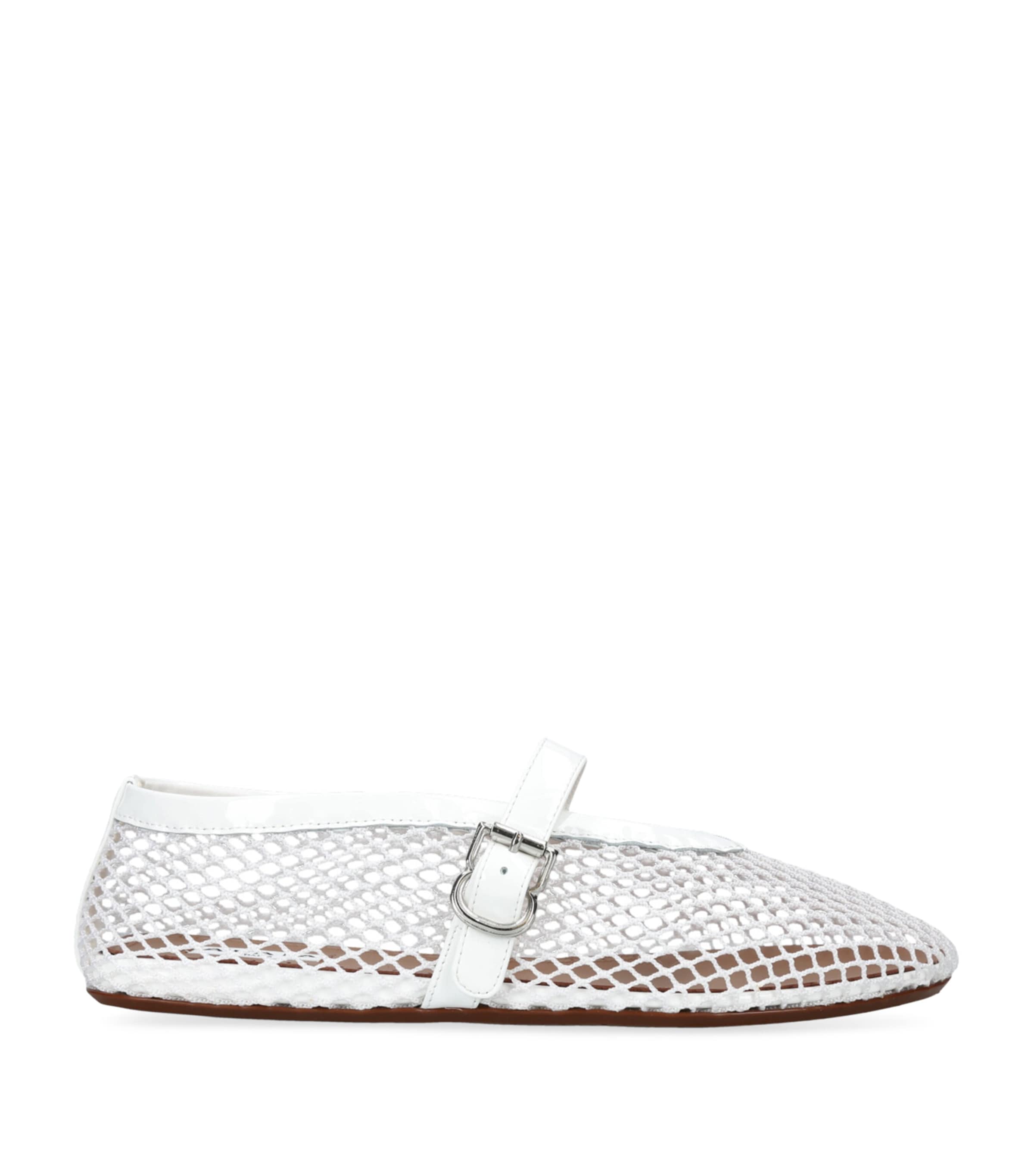 Ala&amp;iuml;a Leather Mesh Ballet Flats