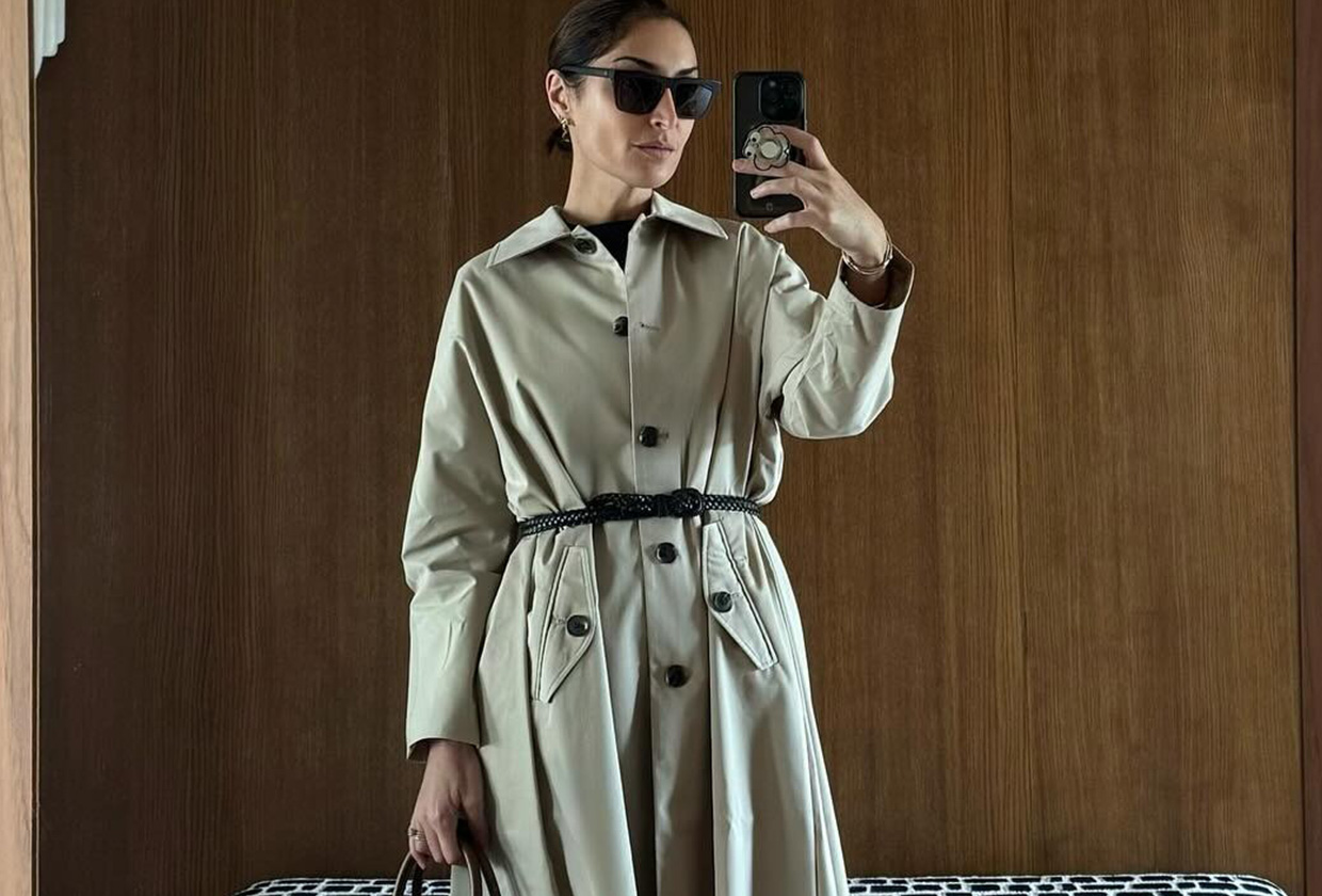 @erinoffduty wearing Kallmeyer's Tavi Trench Coat.