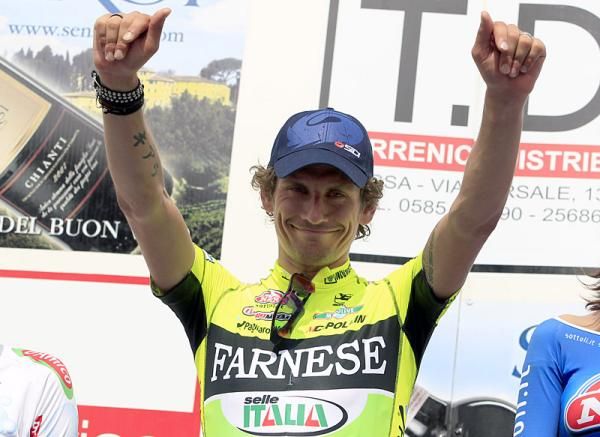 A happy Filippo Pozzato (Farnese Vini-Selle Italia) on the podium.