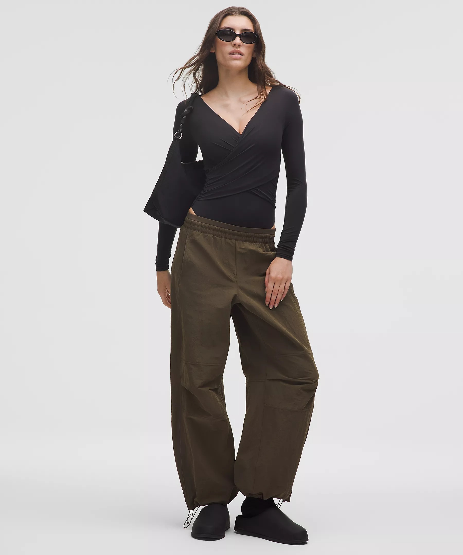 Lululemon, Wundermost Ultra-Soft Nulu Wrap-Front Long-Sleeve Bodysuit