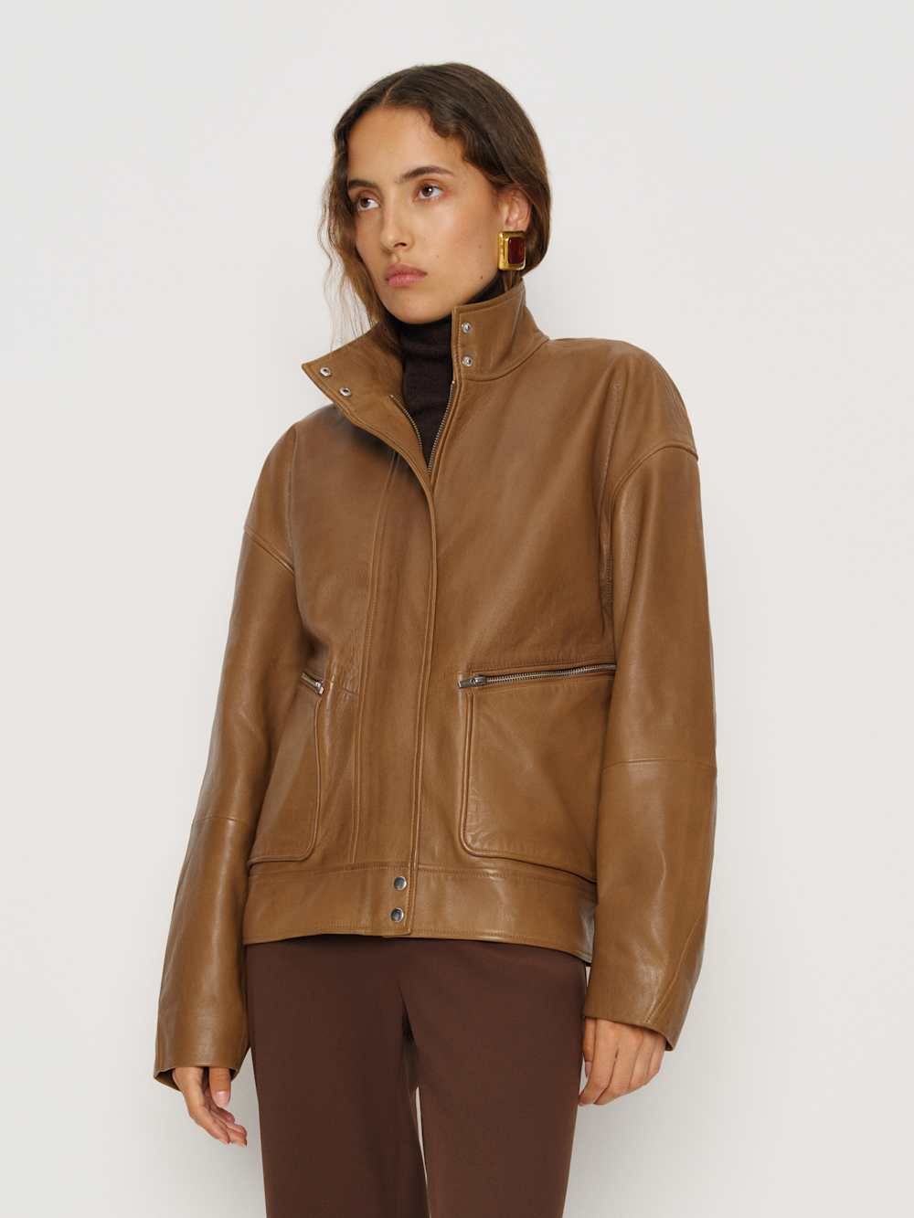 Veda Harrison Leather Oversized Bomber