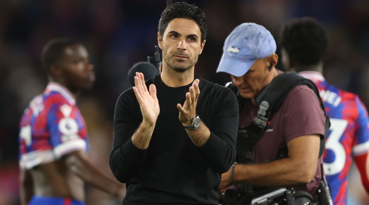 Mikel Arteta, Head Coach of Arsenal during the Premier League match between Crystal Palace and Arsenal FC at Selhurst Park on August 5, 2022 in London, United Kingdom