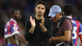 Mikel Arteta, Head Coach of Arsenal during the Premier League match between Crystal Palace and Arsenal FC at Selhurst Park on August 5, 2022 in London, United Kingdom