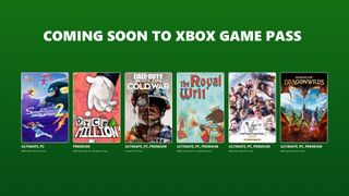 A list of games coming soon to Xbox Game Pass, some of which include Call of Duty: Black Ops Cold War, RuneScape Dragonwilds, and Virtua Fighter 5 R.E.V.O. World Stage.