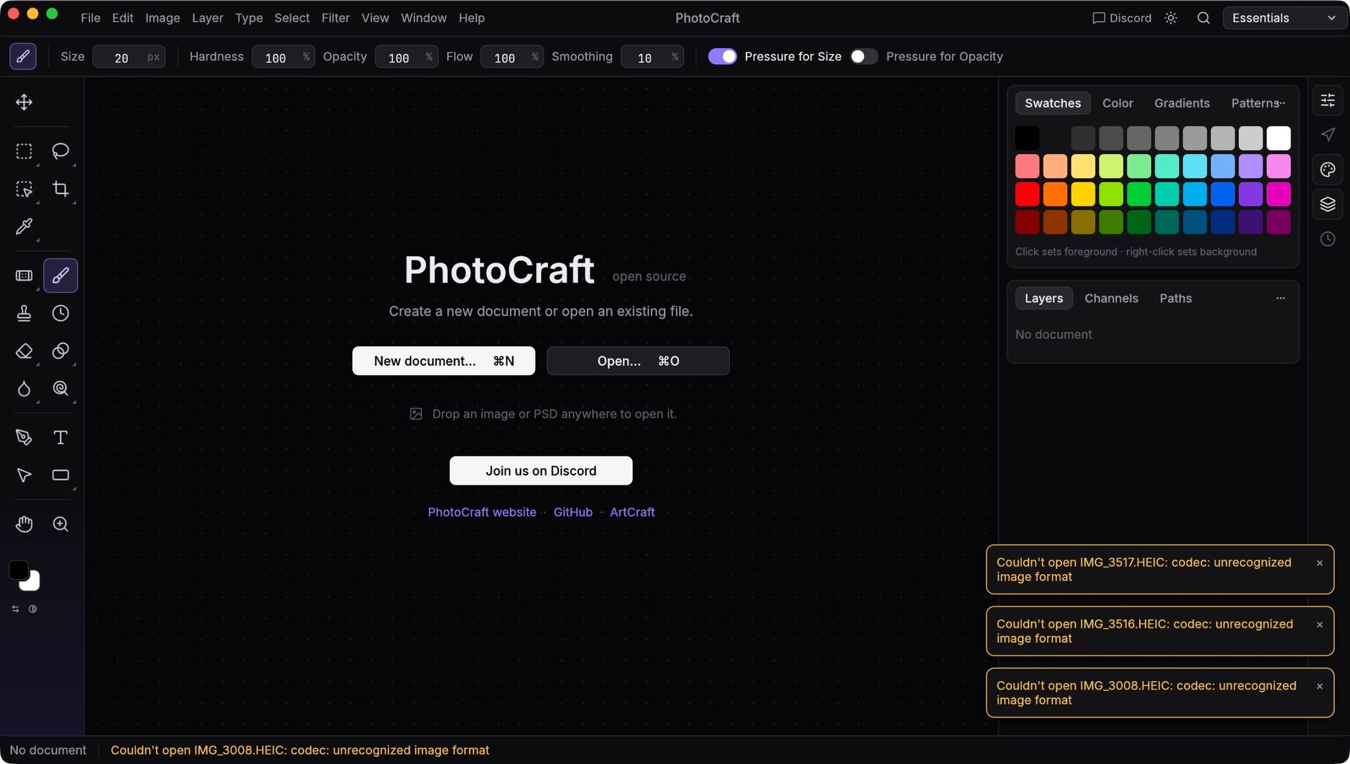 Testing out the ArtCraft Adobe alternatives on a MacBook
