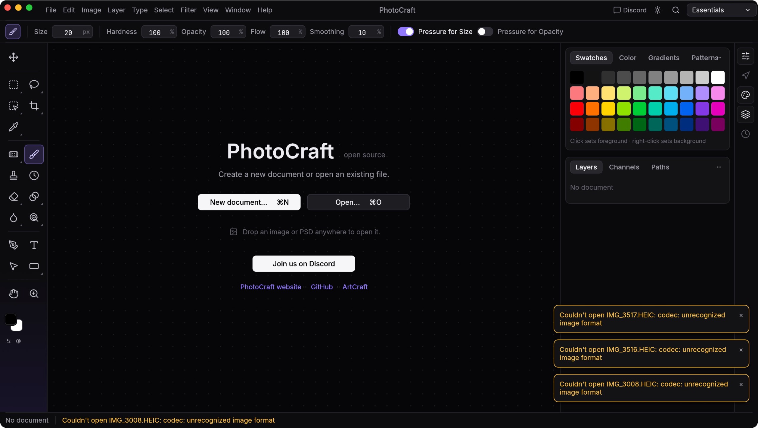 Testing out the ArtCraft Adobe alternatives on a MacBook