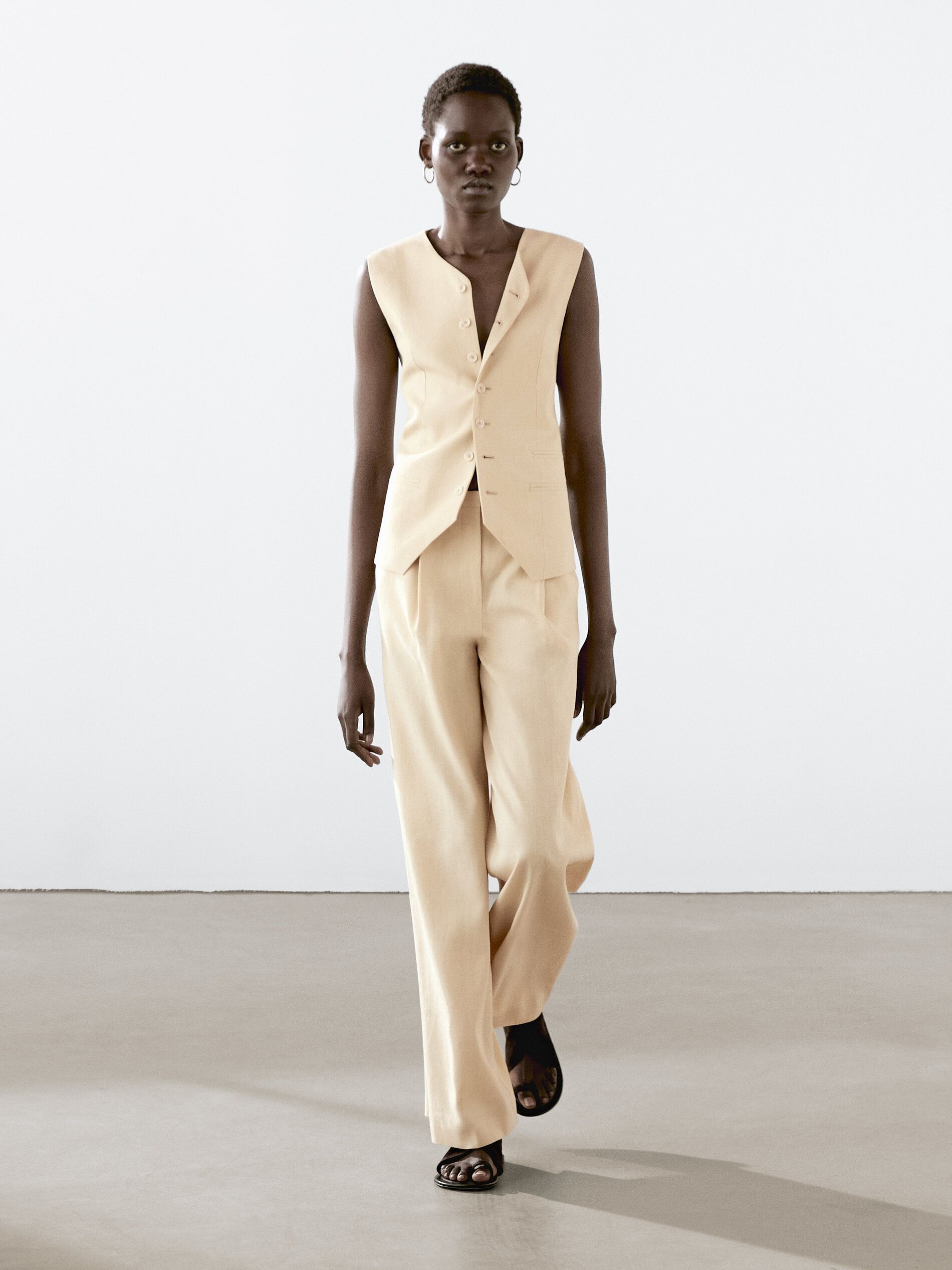 Linen Blend Suit Waistcoat
