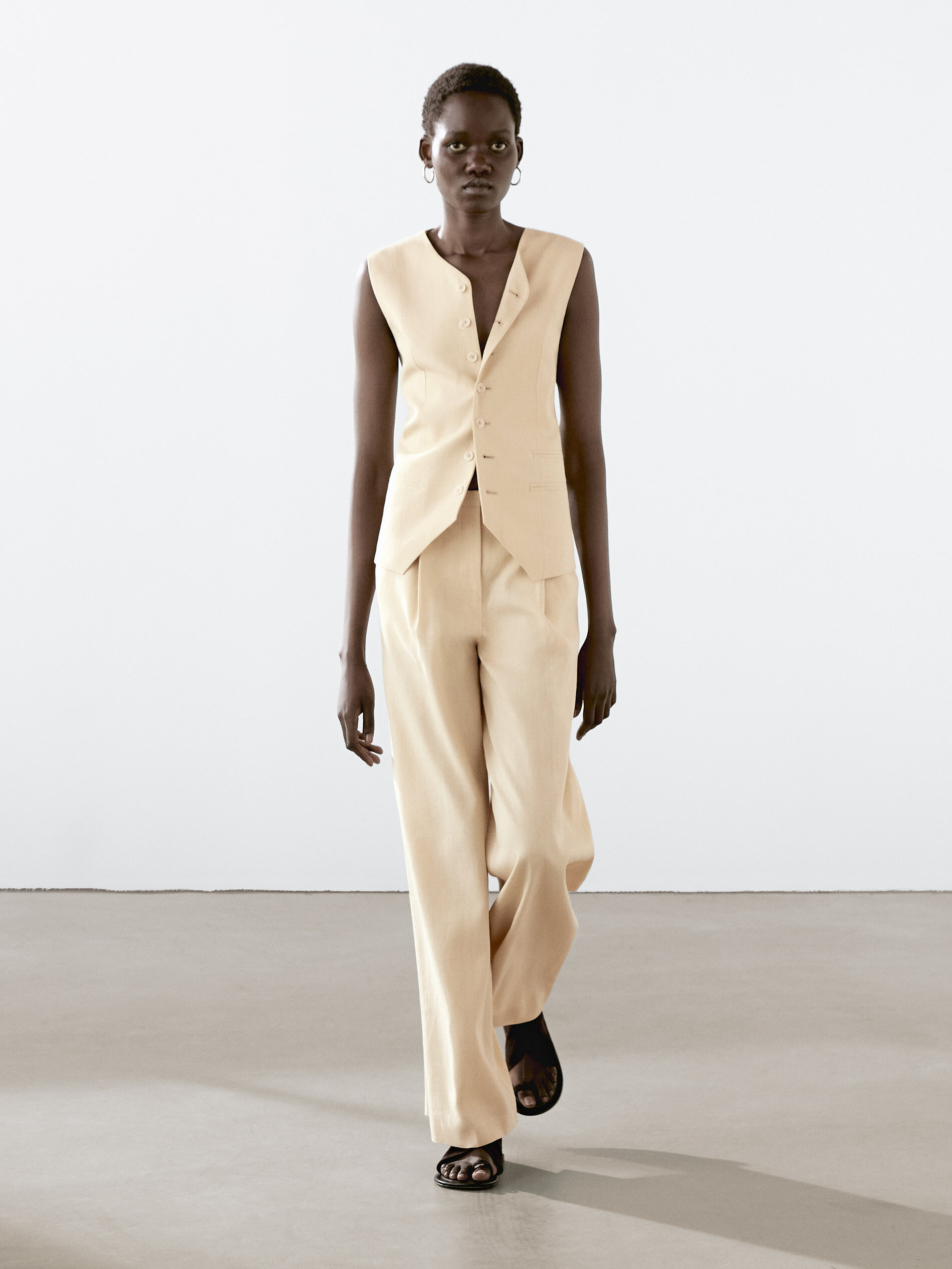 Linen Blend Suit Waistcoat