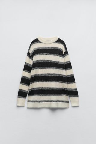 Zara Alpaca Wool Striped Sweater