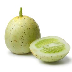 isolated whole and halved apple cucumber 