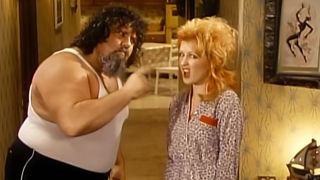 Lou Albano in the video for "Girls Just Want To Have Fun"