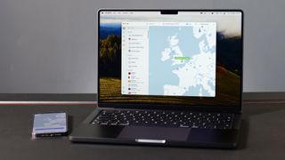 NordVPN on a Mac and iPhone