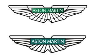 The new Aston Martin logo and old Auston Martin logo