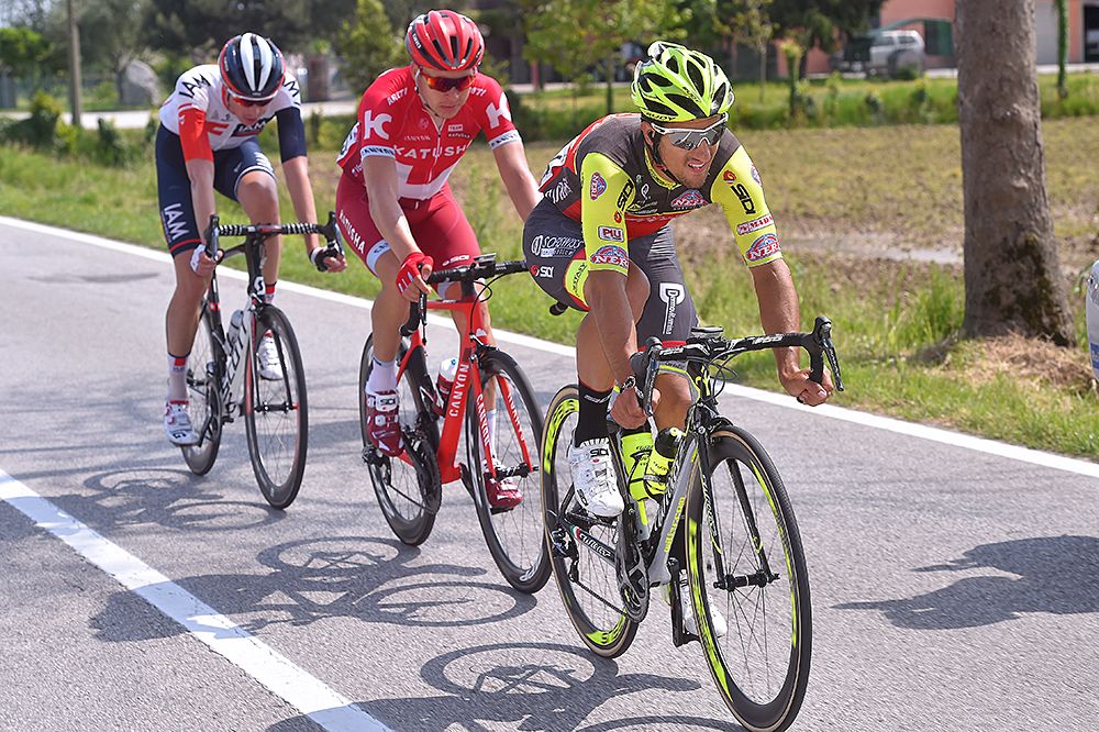 Vegard Stake Laengen (IAM Cycling), Liam Bertazzo (Wilier Triestina-Southeast), Anton Vorobyev (Katusha) were in the day's breakaway