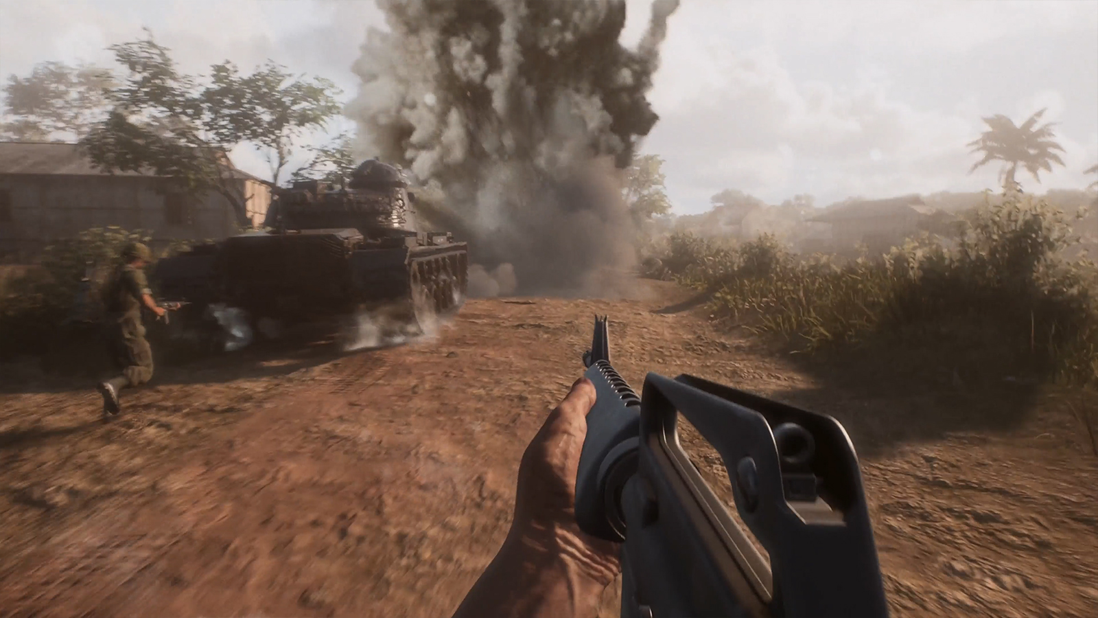 Screens from a game set in the Vietnam war