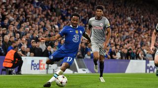 Chelsea's Raheem Sterling during Chelsea 1-1 Red Bull Salzburg in the Champions League on 14 September, 2022 at Stamford Bridge, London, United Kingdom