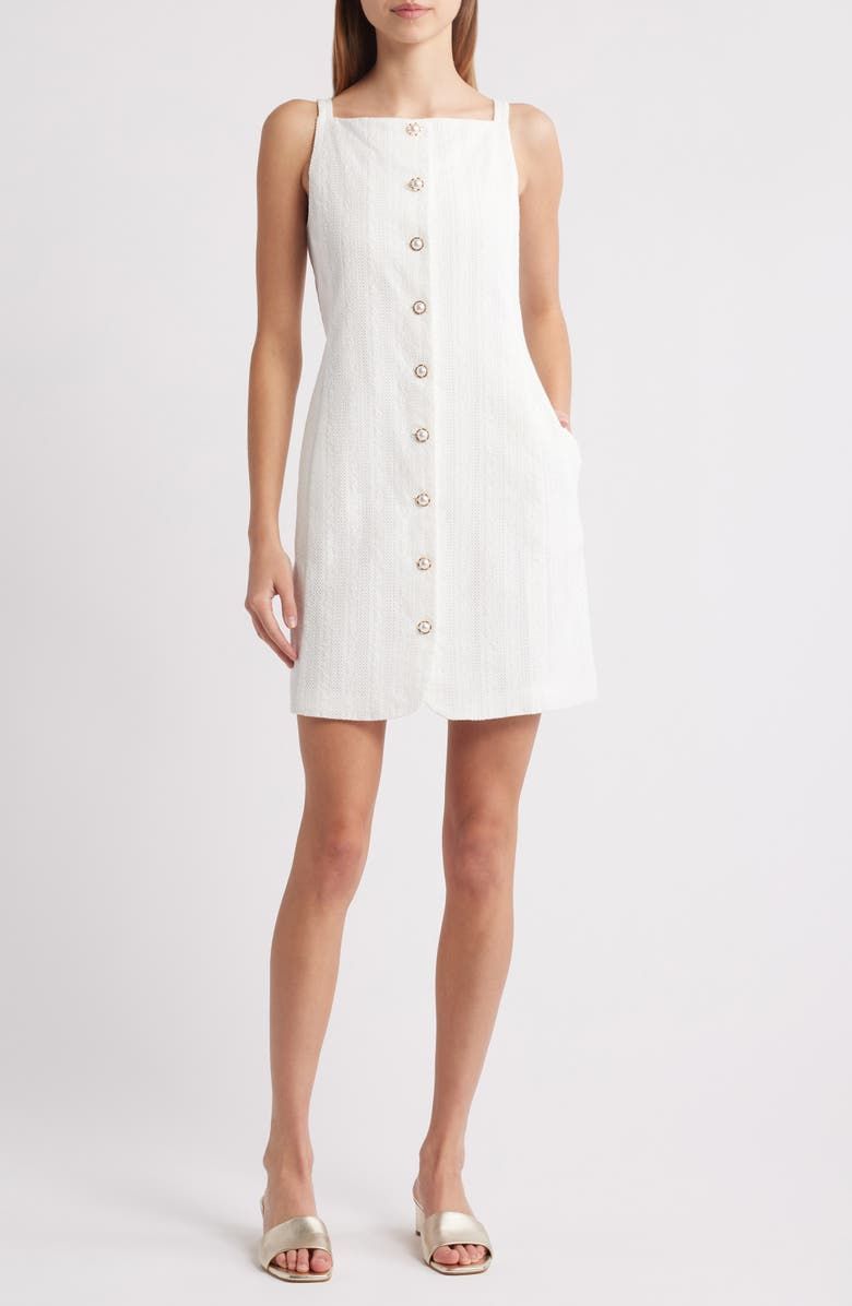 Textured Stripe Cotton Minidress