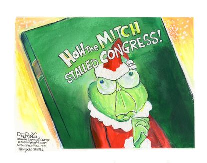 Political Cartoon U.S. McConnell Grinch Congress COVID relief