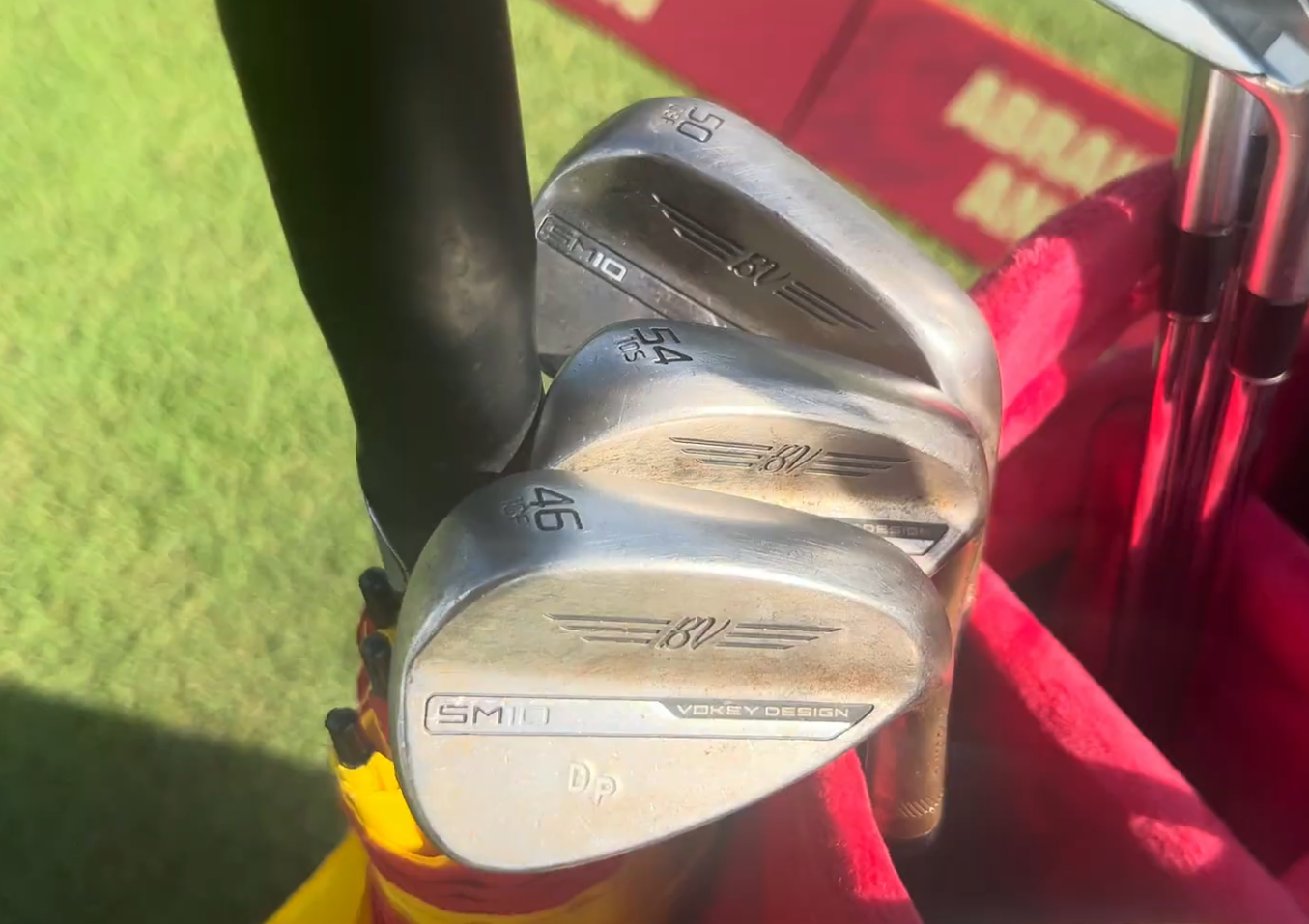 A close-up of David Puig's wedges
