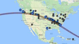 The location of NASA events has helped service providers plan for the eclipse. Credit: NASA/Google Maps 2017