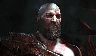 Kratos glaring in god of war