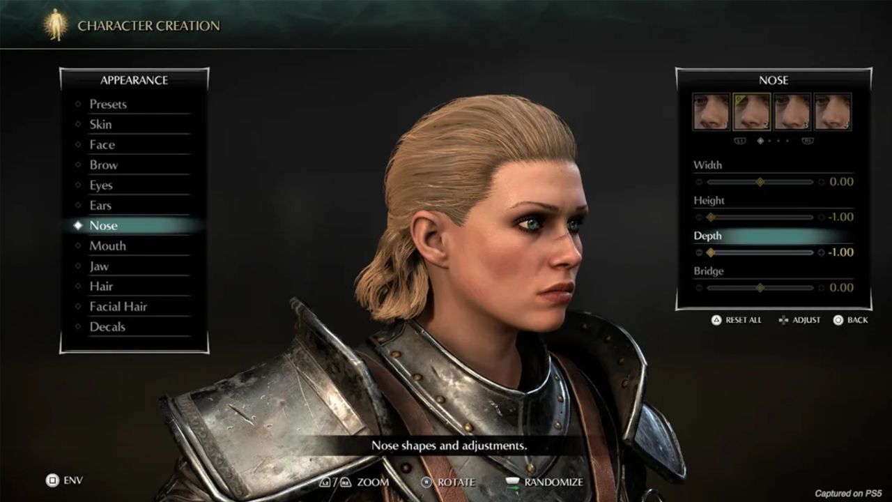 Demon's Souls character creator and Photo Mode