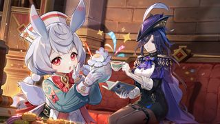 Genshin Impact 4.8 codes - Sigewinne and Clorinde having tea